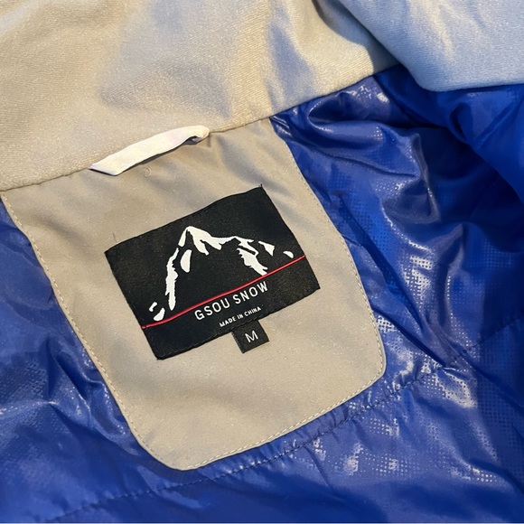 Pink and Blue Ski & Snow Jacket with Watercolor Design - Picture 6 of 8